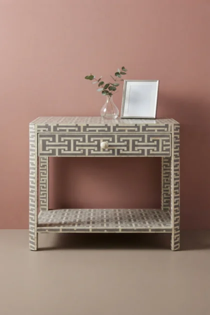 Tetris Bone Inlay Bedside Table Gray with Storage, buy tetris bone inlay bedside, luxury tetris bone inlay bedside, handcrafted tetris bone inlay bedside, handmade tetris bone inlay bedside, gray withtetris-bone-inlay-bedside-table-gray-with-storage-bedside-table-bone-inlay-furniture-furniture-table-grey-furniture-handmade-bone-inlay-nightstand-01.webp