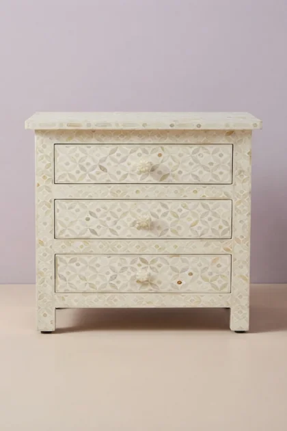 White Bone Inlay 3 Drawer Bedside Geometric, buy white bone inlay drawer, luxury white bone inlay drawer, handcrafted white bone inlay drawer, handmade white bone inlay drawer, white bone inlay giftwhite-bone-inlay-3-drawer-bedside-geometric-bedside-table-bone-inlay-furniture-geometric-design-geometric-pattern-handmade-bone-inlay-nightstand-white-furniture-01.webp