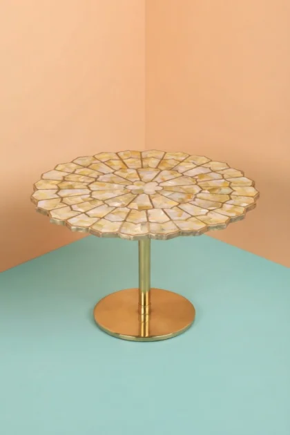 Yellow MOP Marigold Brass Accent Table, buy yellow mop marigold brass, luxury yellow mop marigold brass, handcrafted yellow mop marigold brass, handmade yellow mop marigold brass, yellow mop, yellowyellow-mop-marigold-brass-accent-table-brass-furniture-furniture-table-metal-furniture-mop-inlay-furniture-mother-of-pearl-inlay-yellow-furniture-01.webp