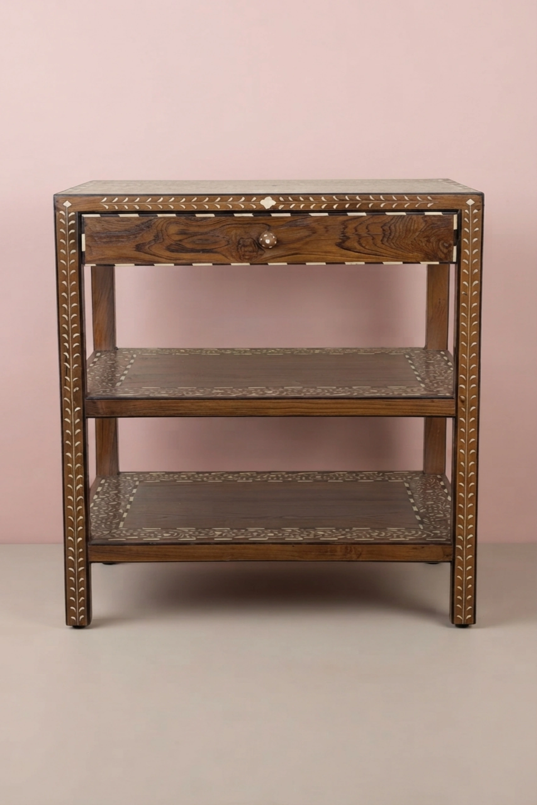 Yuto Teakwood Bone Inlay Side Table Natural, buy yuto teakwood bone inlay, luxury yuto teakwood bone inlay, handcrafted yuto teakwood bone inlay, handmade yuto teakwood bone inlay, yuto teakwood, yutoyuto-teakwood-bone-inlay-side-table-natural-bone-inlay-furniture-furniture-table-handmade-bone-inlay-natural-wood-finish-01.webp