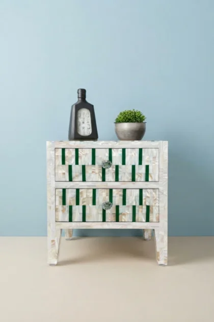 Zarina Green Stripe MOP Inlay Bedside Table, buy zarina green stripe mop, luxury zarina green stripe mop, handcrafted zarina green stripe mop, handmade zarina green stripe mop, zarina green, green mopzarina-green-stripe-mop-inlay-bedside-table-bedside-table-furniture-table-green-furniture-mop-inlay-furniture-mother-of-pearl-inlay-nightstand-striped-design-strip-01.webp