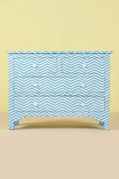 Bone Inlay Chest of Four Drawer Chevron Design Aqua, buy bone inlay chest four, luxury bone inlay chest four, handcrafted bone inlay chest four, handmade bone inlay chest four, bone inlay chest giftbone-inlay-chest-of-four-drawer-chevron-design-aqua-bone-inlay-furniture-chest-of-drawers-chevron-pattern-drawers-cabinet-handmade-bone-inlay-storage-furnitur-01.webp