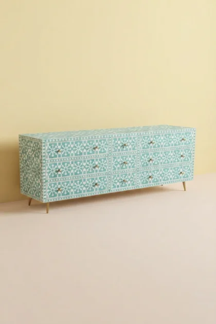 Handmade Bone  Inlay Moroccan 9 Drawer Chest Green, buy handmade bone inlay moroccan, luxury handmade bone inlay moroccan, handcrafted handmade bone inlay moroccan, handmade bone inlay moroccan onlinehandmade-bone-inlay-moroccan-9-drawer-chest-green-bone-inlay-furniture-chest-of-drawers-drawers-cabinet-green-furniture-handmad-01.webp